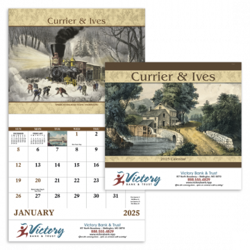 Currier & Ives Wall Calendar - Stapled